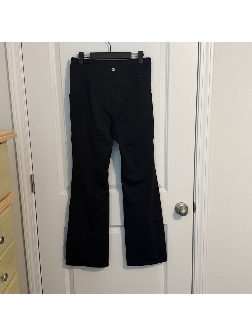 Ewedoos Fleece Lined Thermal Yoga Pants Black High Waist Flare Pockets Size L - Picture 8 of 8